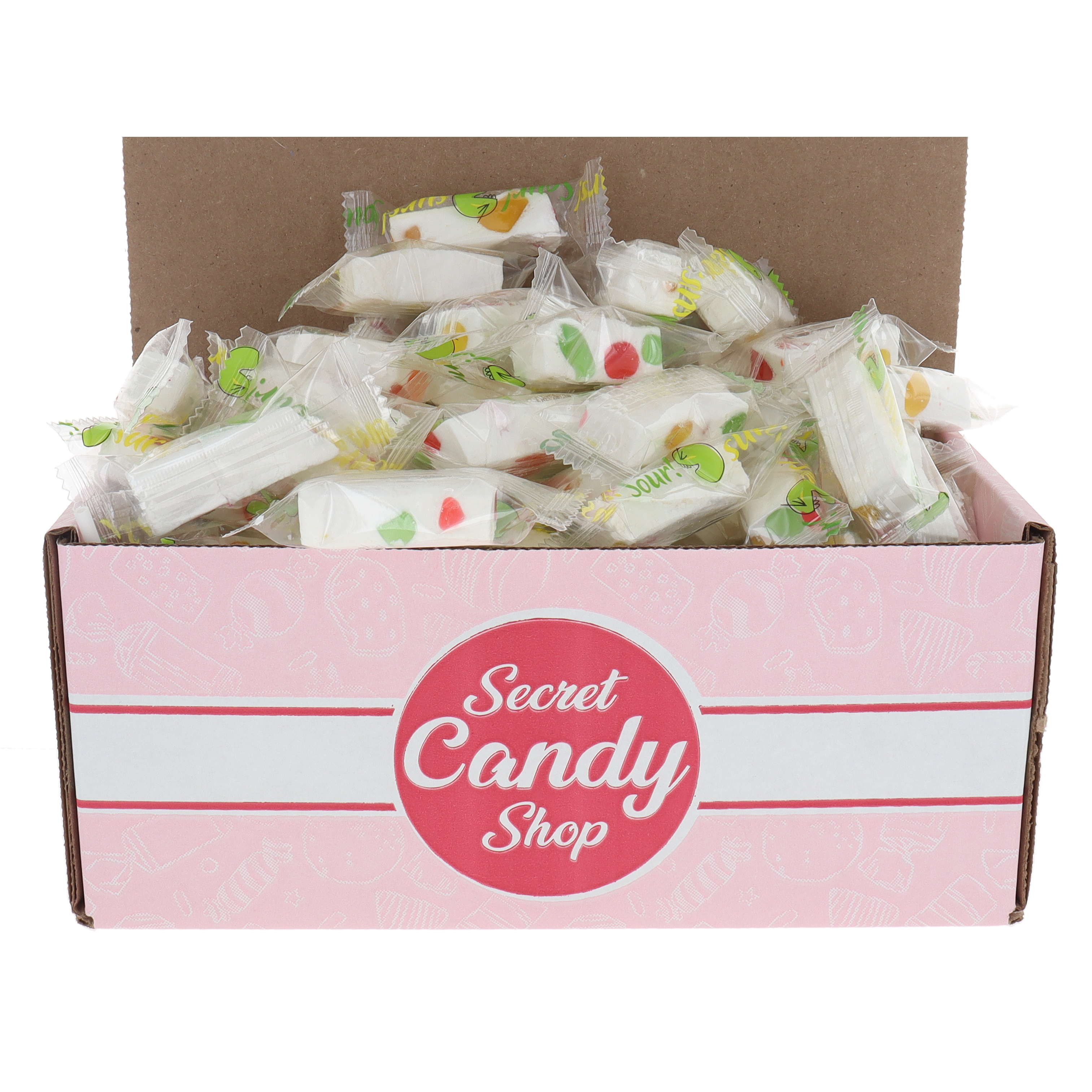 SECRET CANDY SHOP Jujube Nougats Soft Chewy Fruit Candy Bulk in Box (Sour)