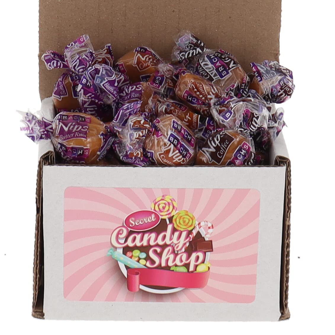 Nips Hard Candy Bulk in Box (Assorted) (Mix of Caramel, Coffee, and Butter Rum)