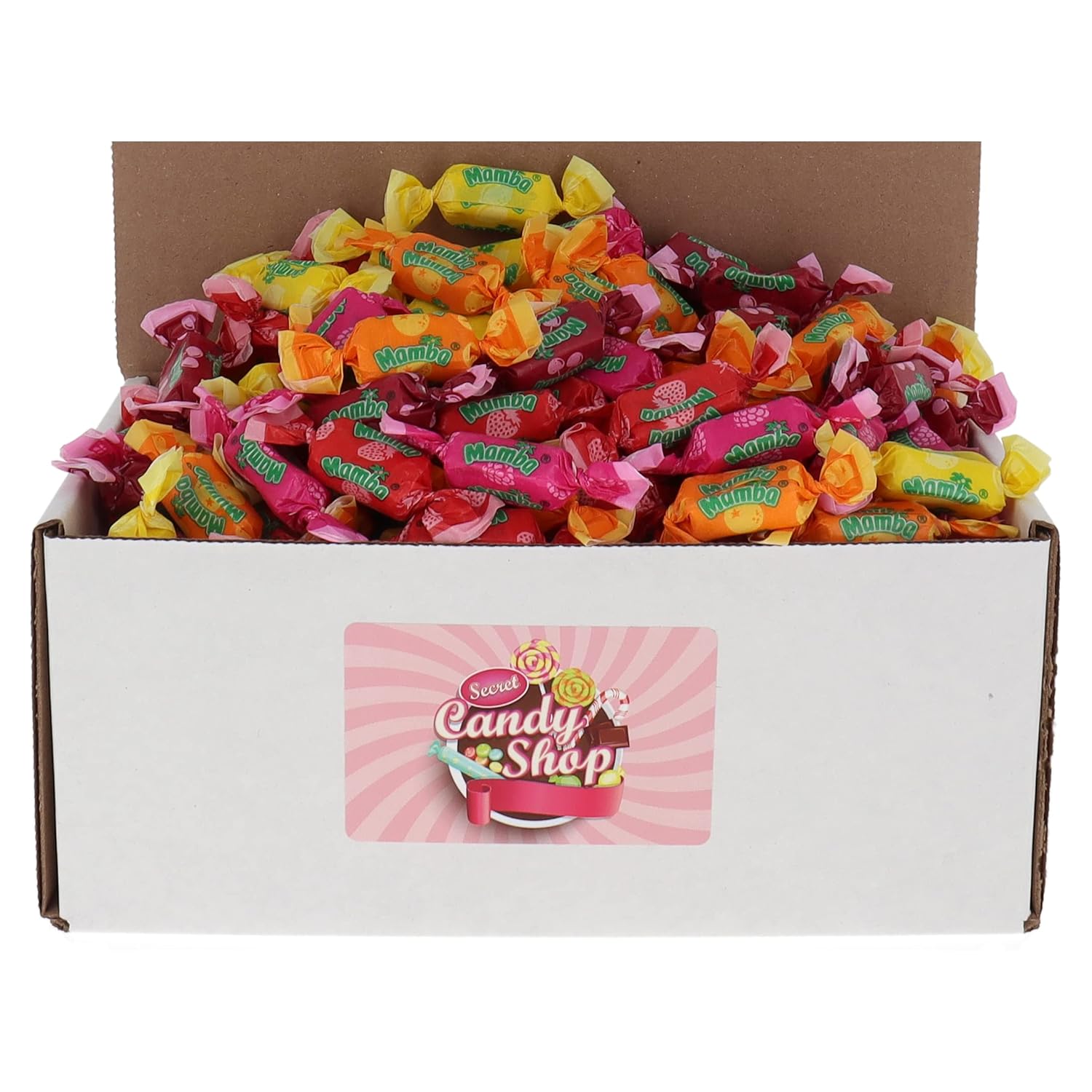 Mamba Fruit Chews Original Flavors (Orange, Raspberry, Strawberry, Cherry, Lemon)