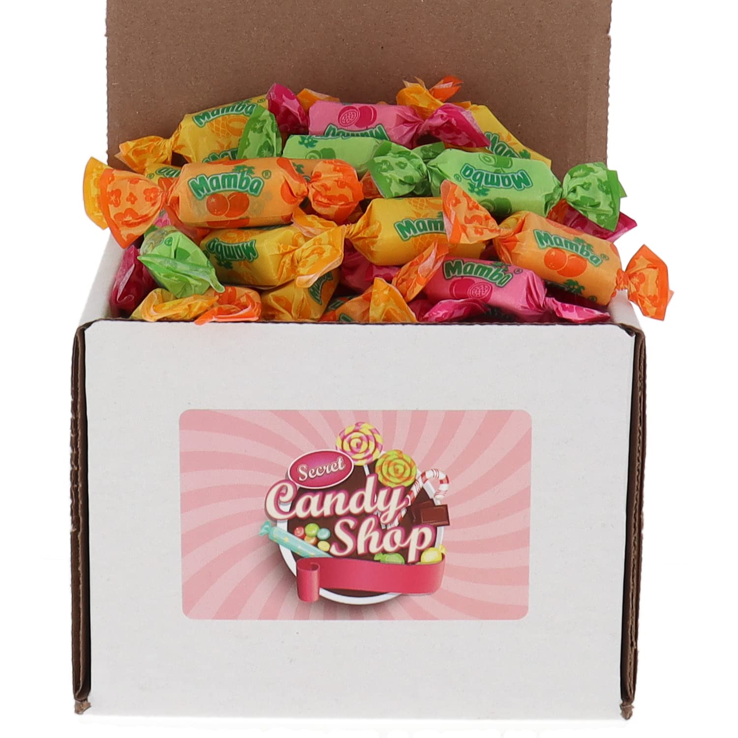 Mamba Fruit Chews Candy Assorted 9 Flavors (Orange, Raspberry, Strawberry, Cherry, Lemon, Mango Orange, Apple Kiwi, Pineapple Coconut, Peach Passionfruit)