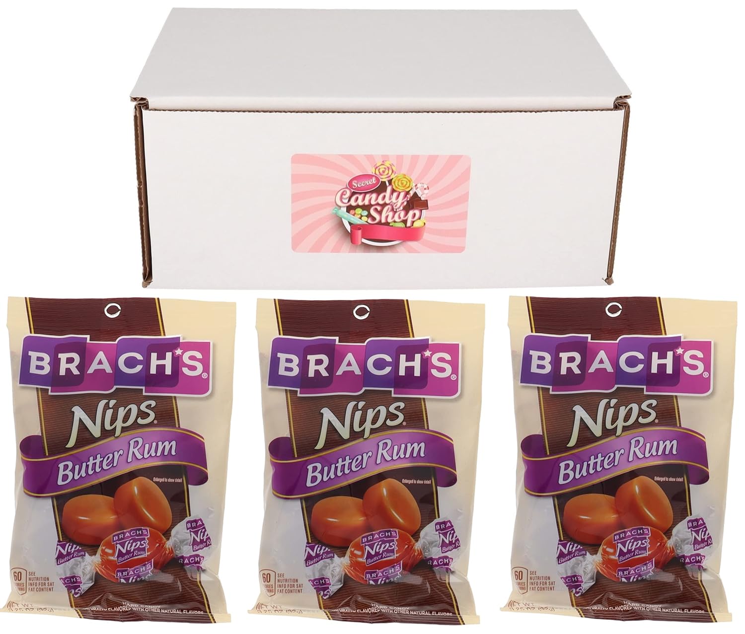 Nips Hard Candy (Butter Rum) Peg Bags