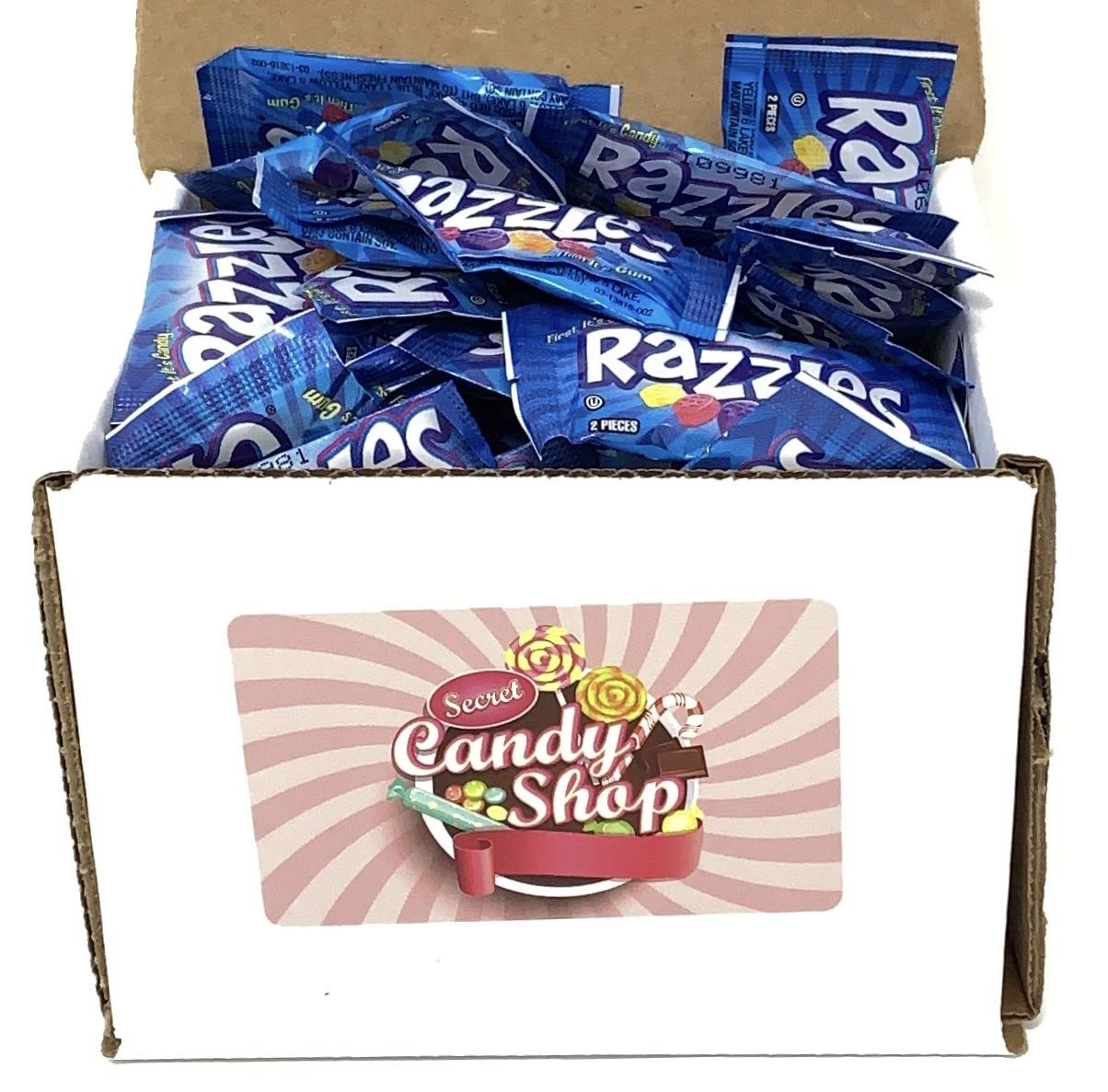 Razzles Gum Original Flavor, Box of 50 Packs. (2 gum per pack, total of 100)