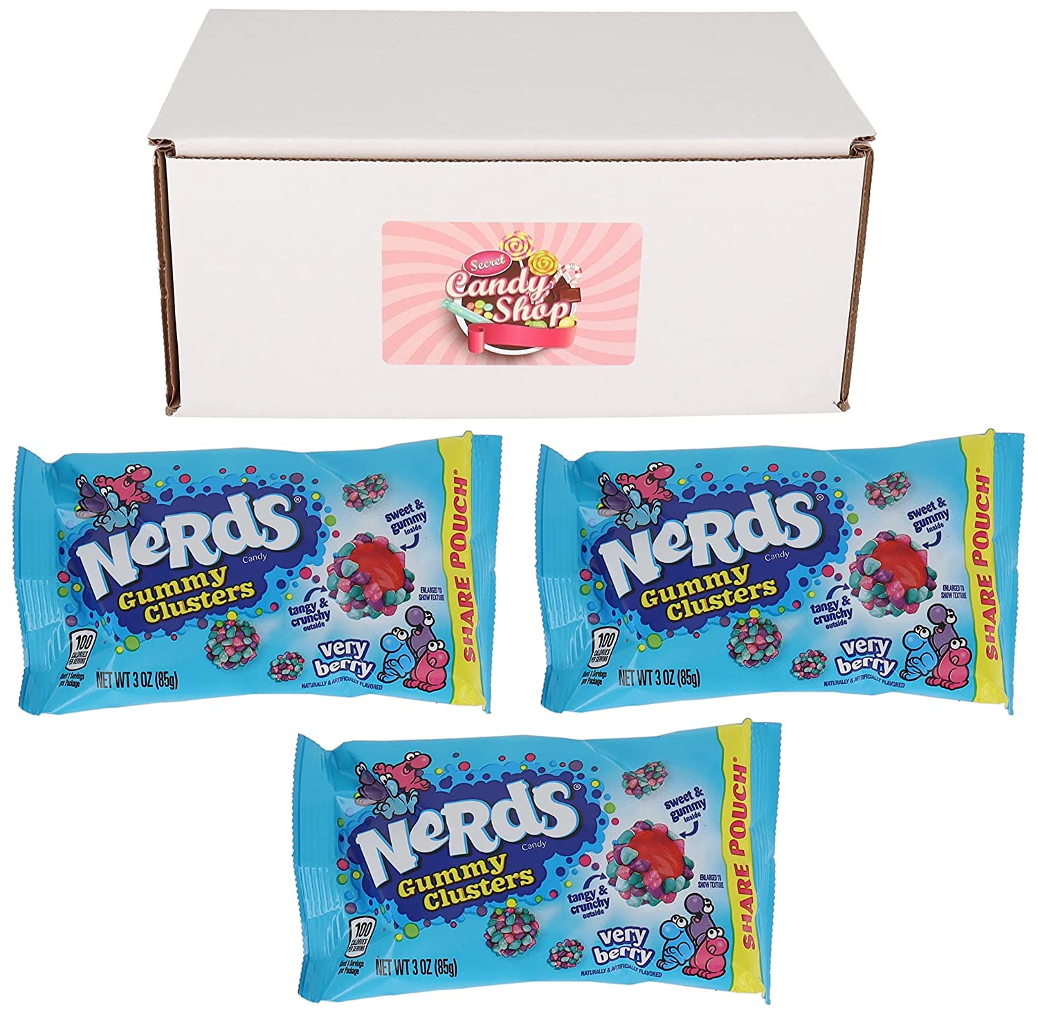Nerds Gummy Clusters Very Berry Flavor (Pack of 3)