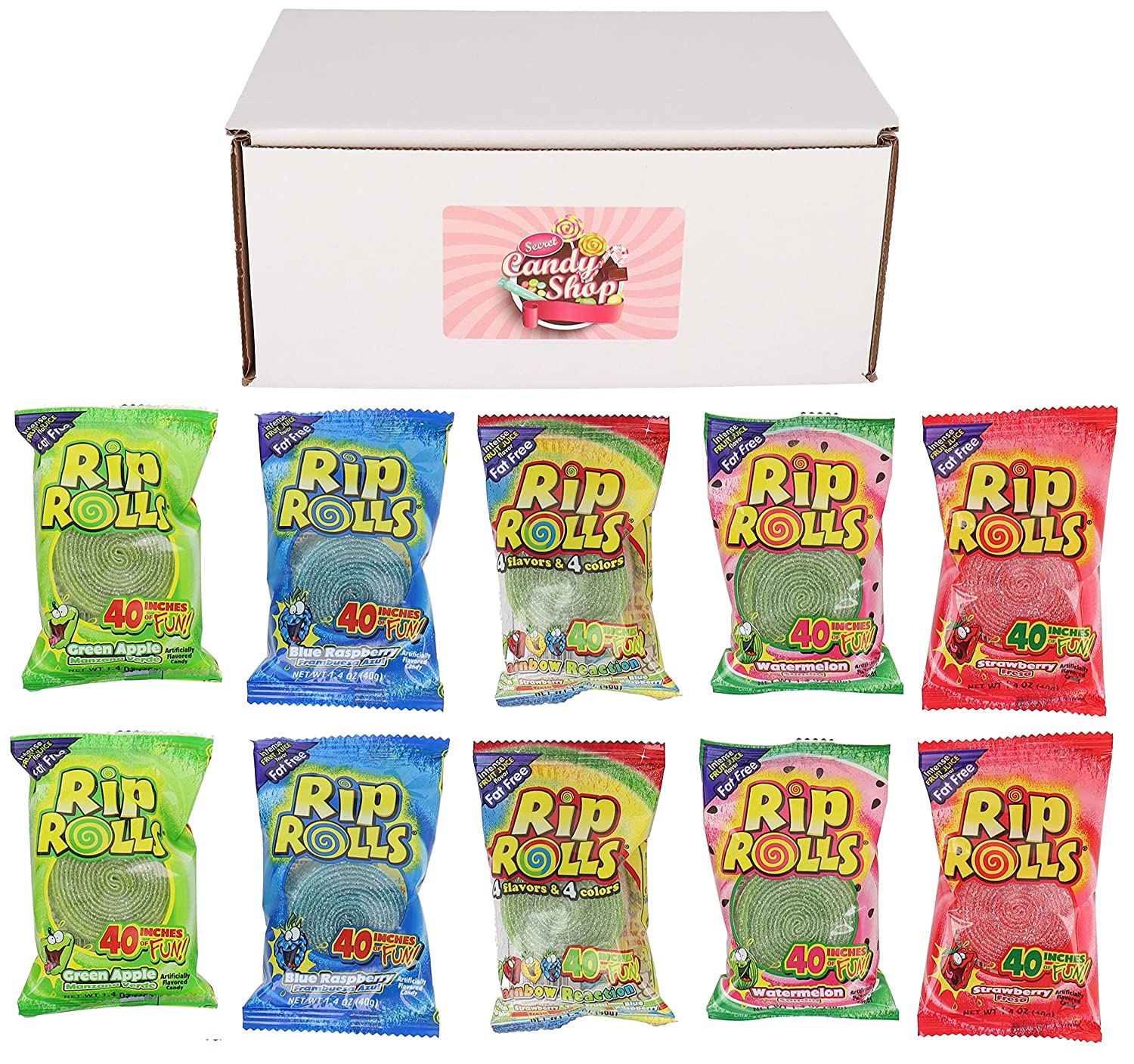 Rip Rolls Variety Pack of 5 Flavors (2 of each flavor, Total of 10)