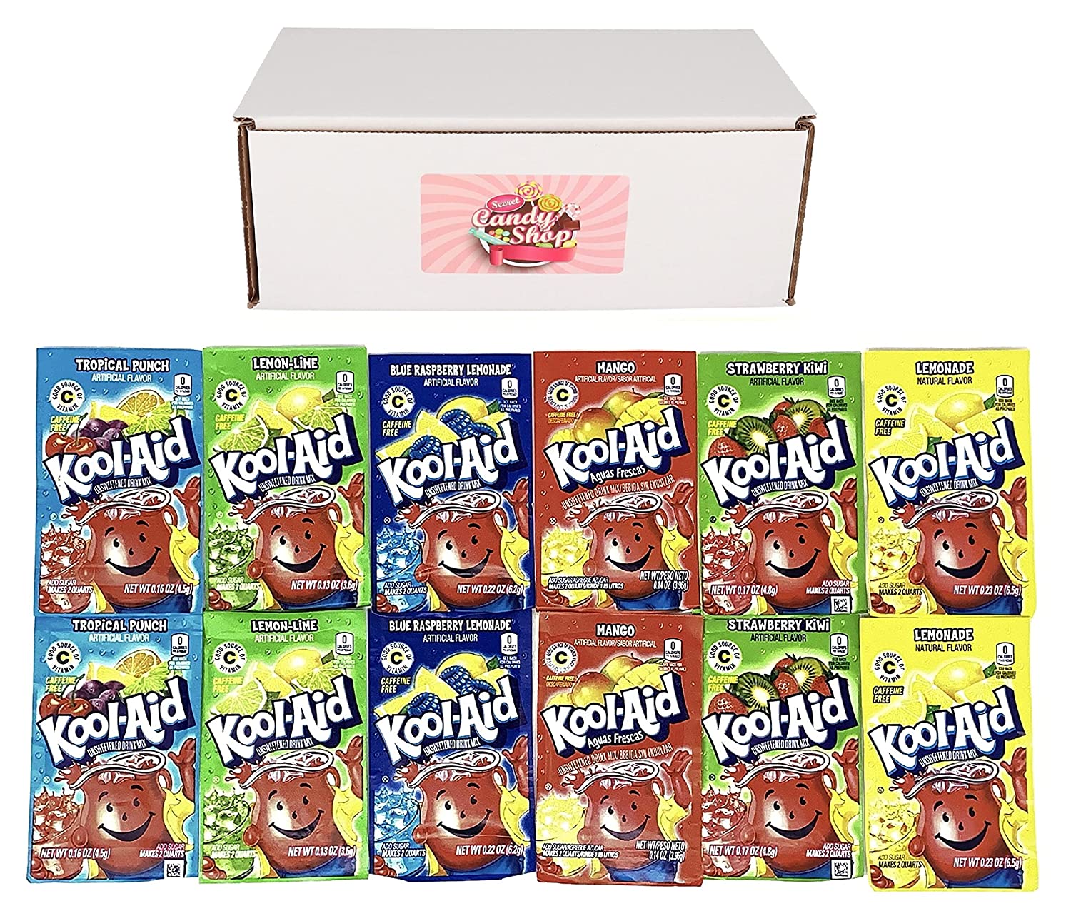 Kool-Aid Drink Mix Packets Variety Pack of 6 Flavors (2 of each flavor, Total of 12)