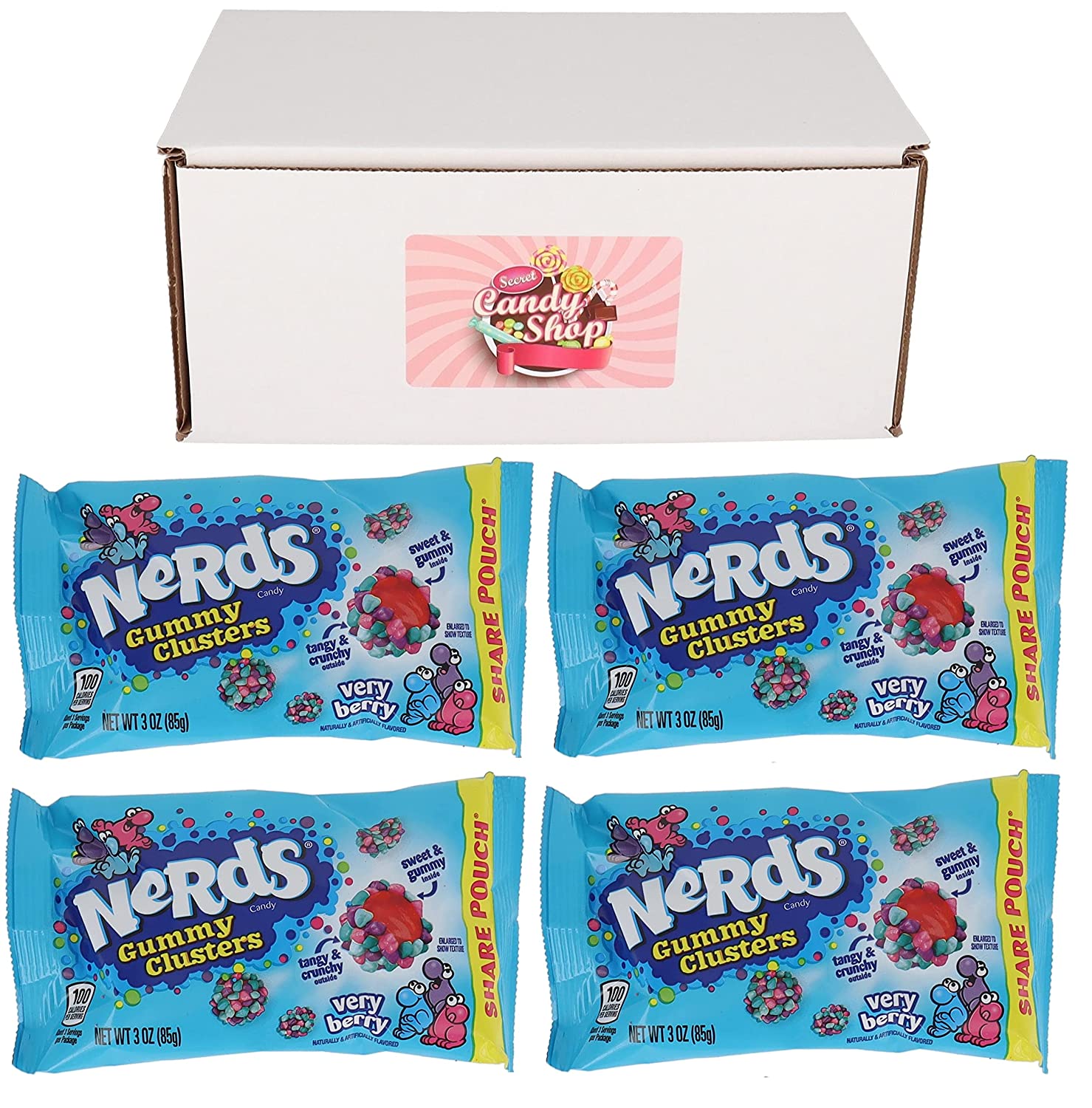 Nerds Gummy Clusters Very Berry Flavor (Pack of 4)