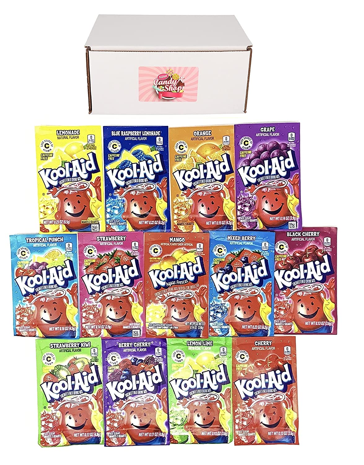 Kool Aid Drink Mix Packets Variety Pack of 13 Flavors (1 of each flavor)